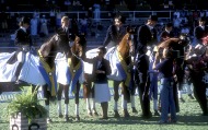 the German Team receive their gold medals from the Princess Royal - ©Kit Houghton / FEI