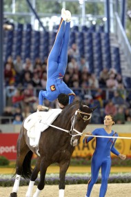 Members of the German vaulting team during the 1st round compulsory test - ©FEI