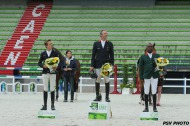Podium Patrice Delaveau - Bertram Allen -Abdelkebir Ouaddar - épreuves préparatoires 2014 - Saut d'Obstacles- 2014 Test Events - - ©PSV Photos