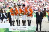 The Netherlands team in bronze - Eventing  - ©Comité d'Organisation Normandie 2014